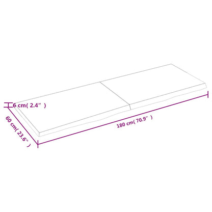 Bathroom Countertop Dark Brown 180x60x(2-6) cm Treated Solid Wood