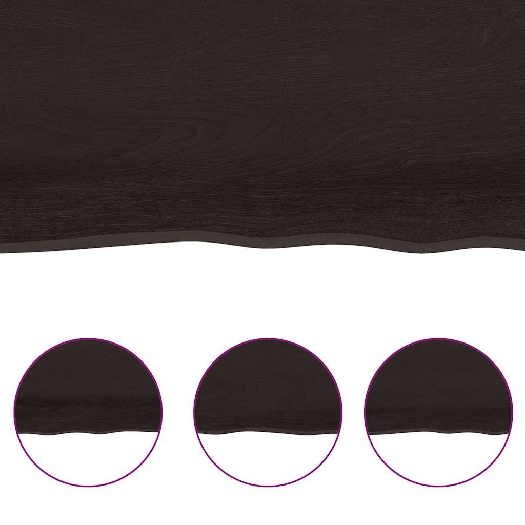 Bathroom Countertop Dark Brown 200x50x(2-4) cm Treated Solid Wood