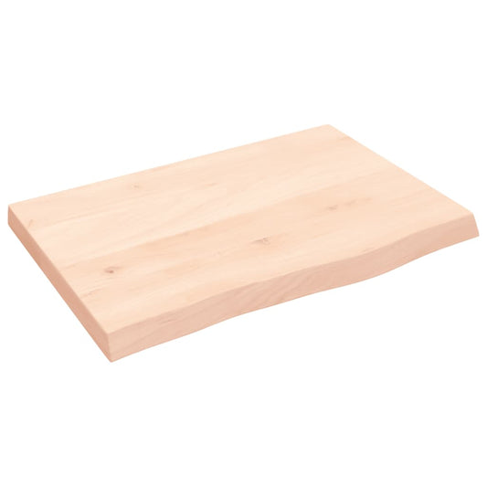 Table Top 60x40x(2-4) cm Untreated Solid Wood Oak