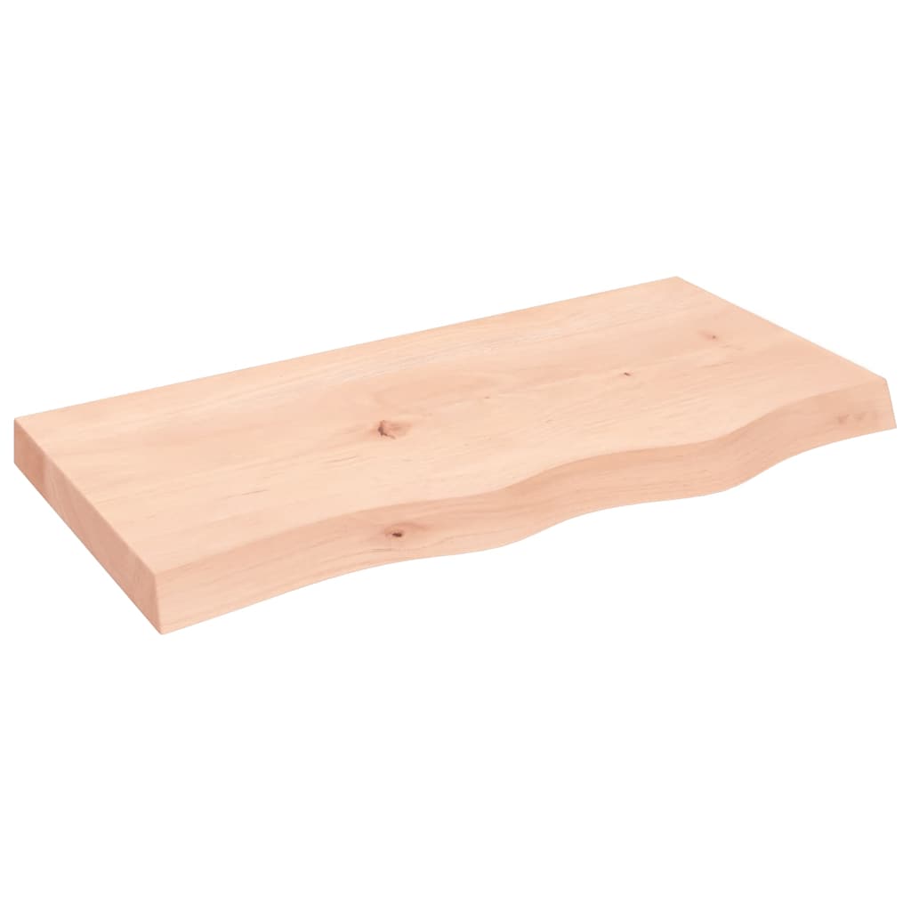 Table Top 80x40x(2-6) cm Untreated Solid Wood Oak