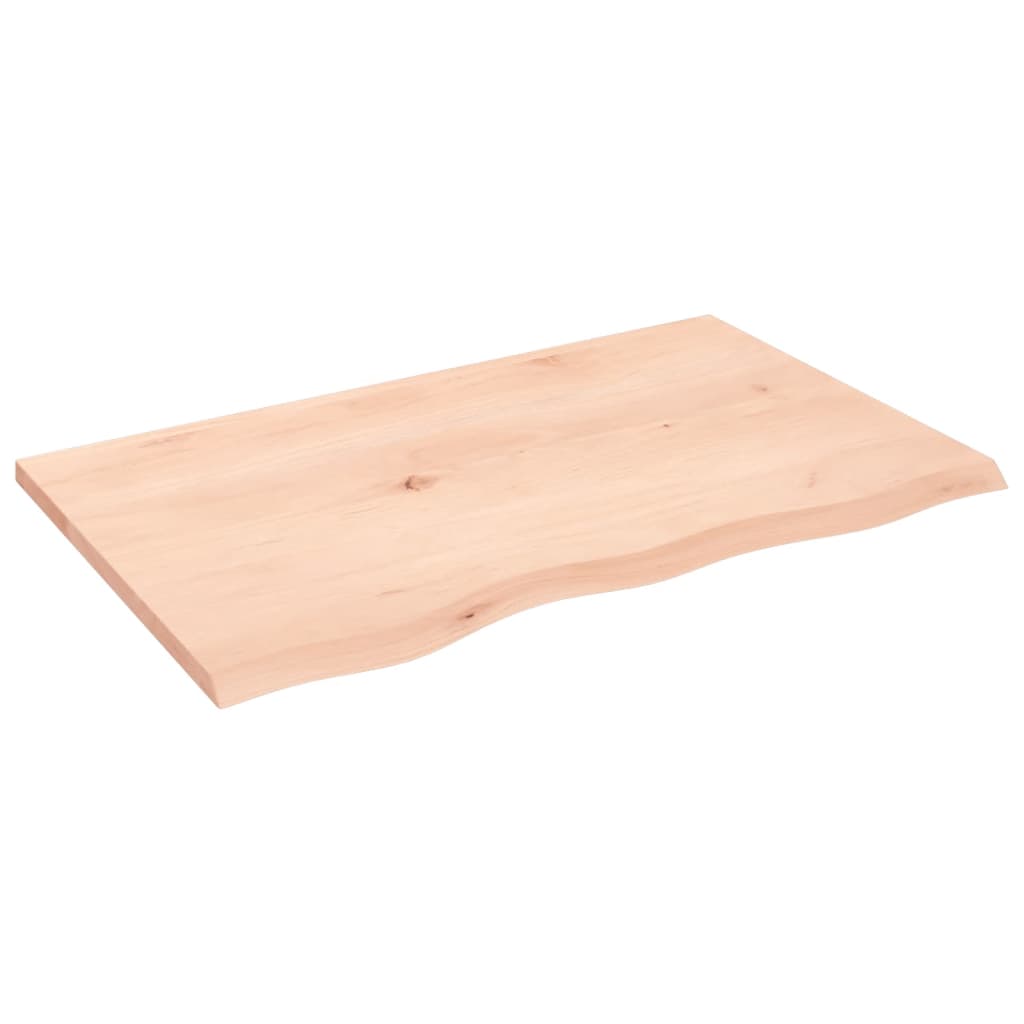 Table Top 80x50x2 cm Untreated Solid Wood Oak