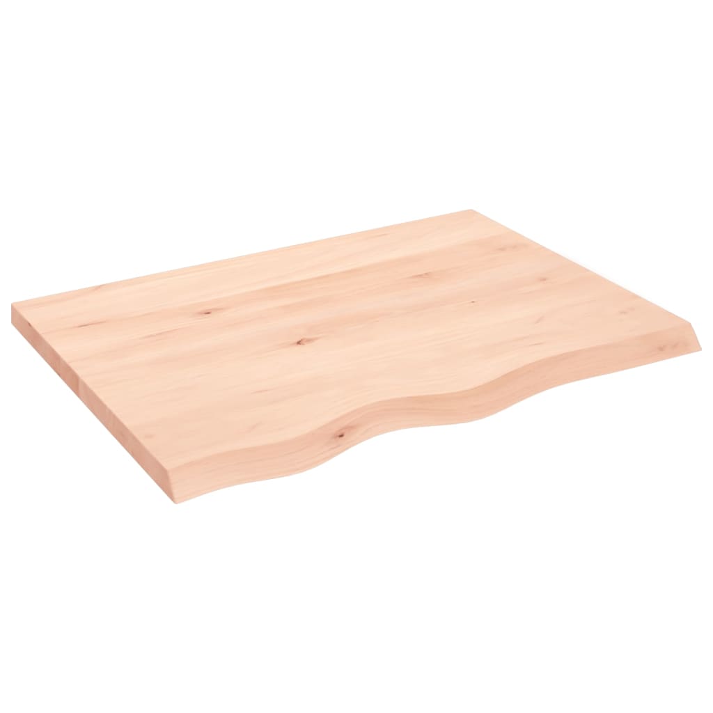 Table Top 80x60x(2-4) cm Untreated Solid Wood Oak