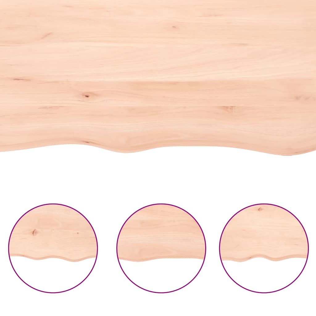 Table Top 100x50x(2-4) cm Untreated Solid Wood Oak