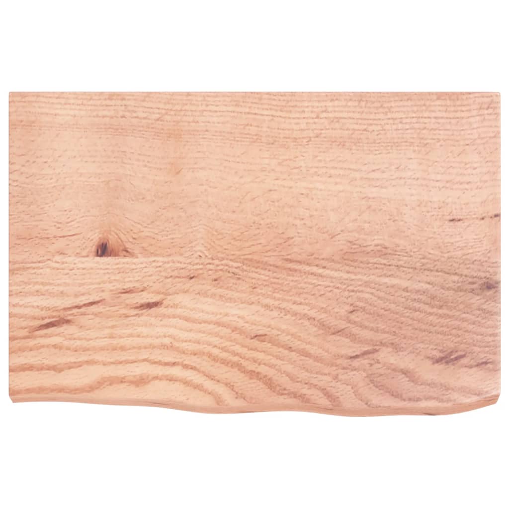 Table Top Light Brown 60x40x(2-4) cm Treated Solid Wood Oak