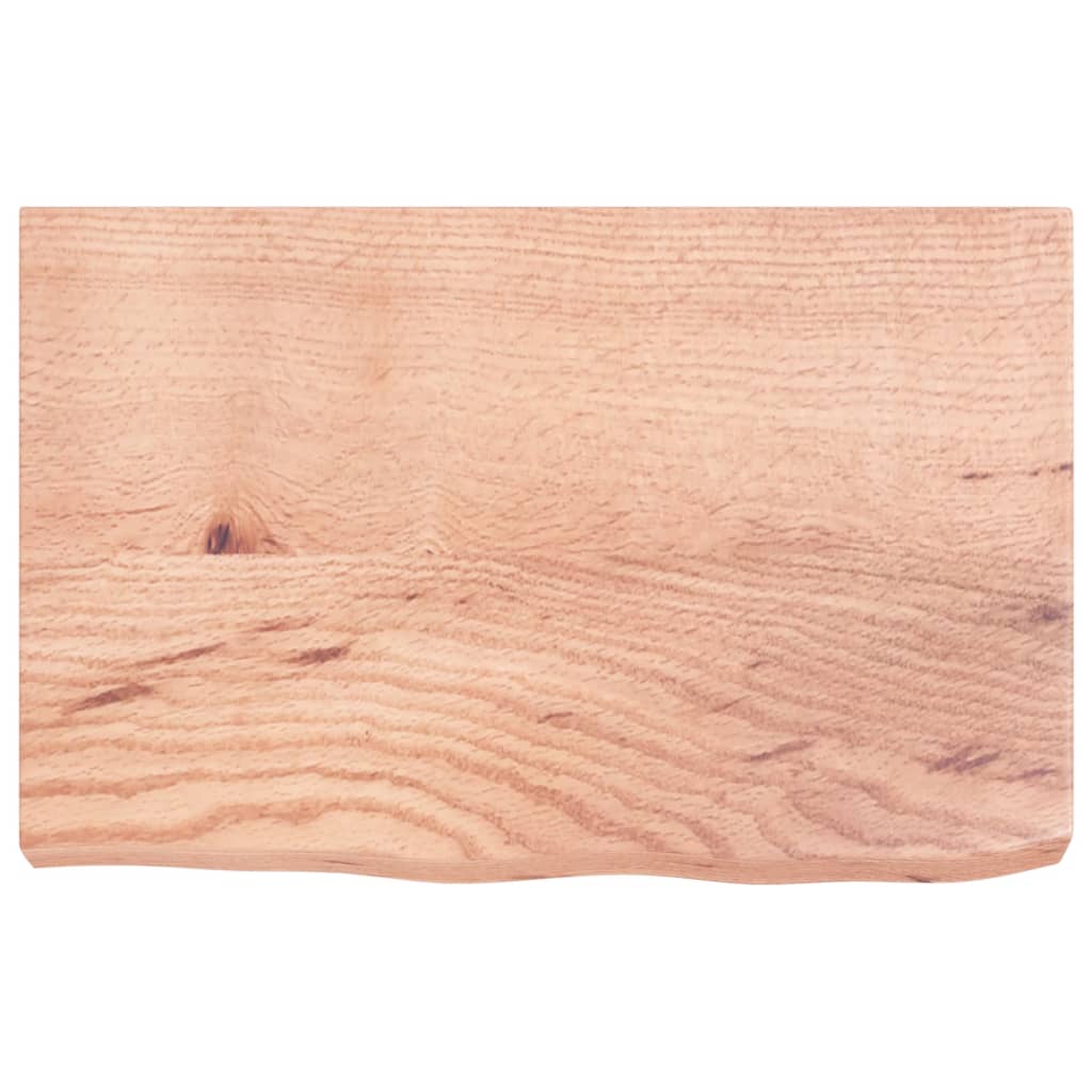 Table Top Light Brown 60x40x(2-6) cm Treated Solid Wood Oak