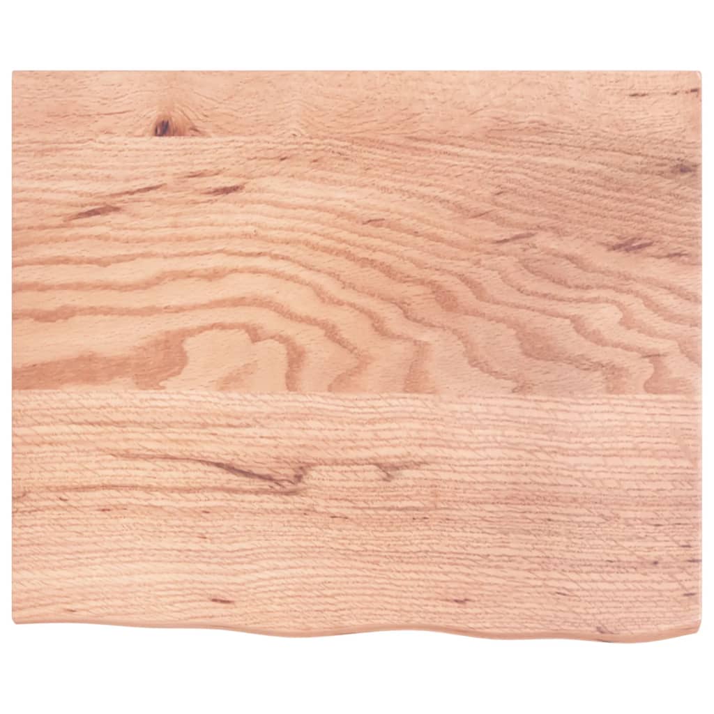 Table Top Light Brown 60x50x2 cm Treated Solid Wood Oak