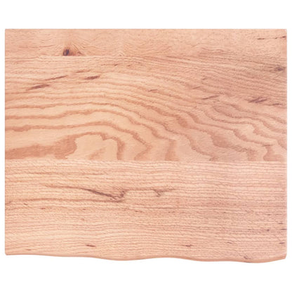 Table Top Light Brown 60x50x2 cm Treated Solid Wood Oak