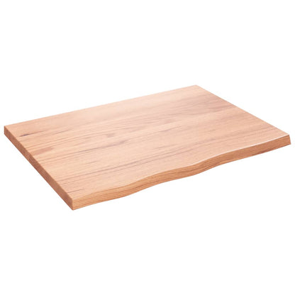 Table Top Light Brown 31.5"x23.6"x(0.8"-1.6") Treated Solid Wood Oak
