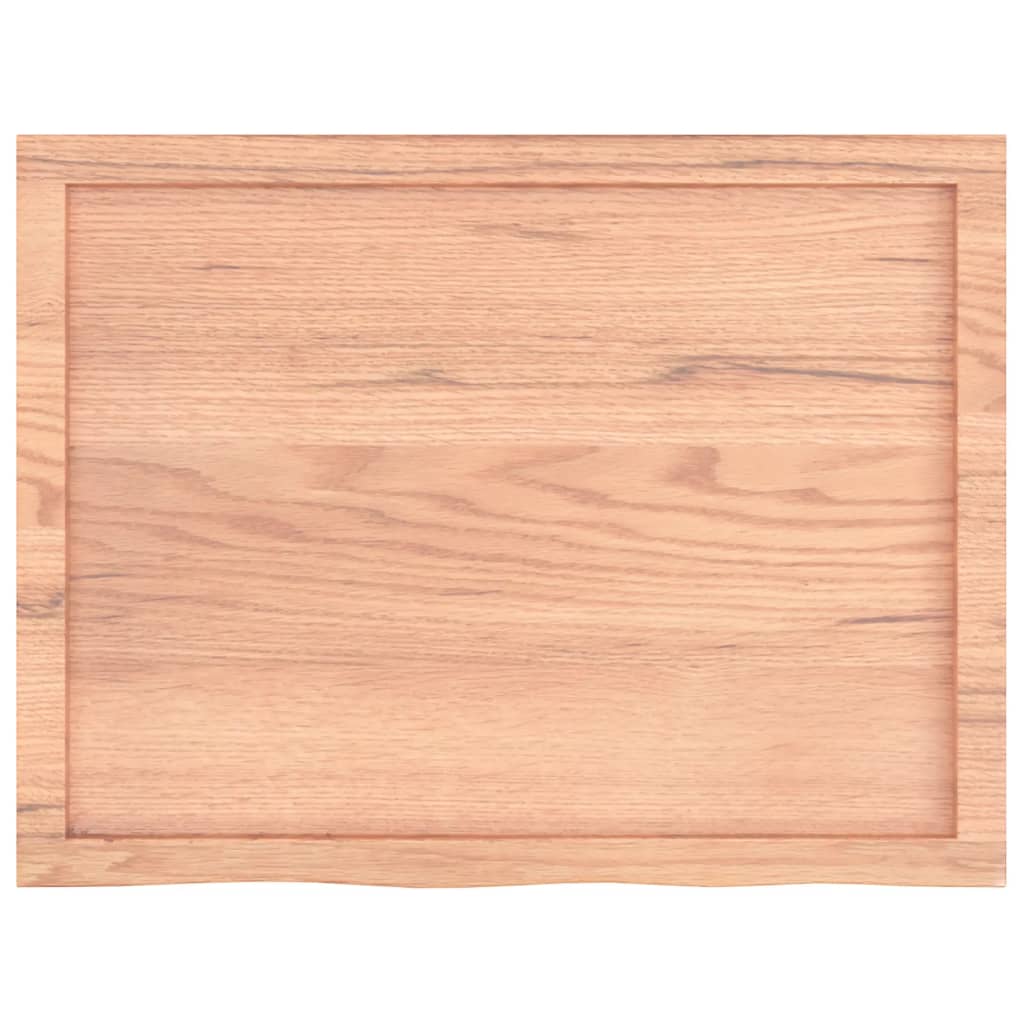 Table Top Light Brown 31.5"x23.6"x(0.8"-1.6") Treated Solid Wood Oak