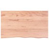 Table Top Light Brown 100x60x(2-4) cm Treated Solid Wood Oak