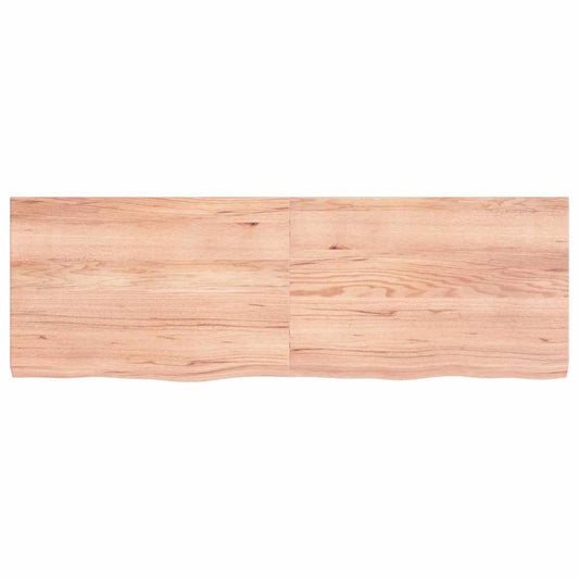 Table Top Light Brown 120x40x(2-4) cm Treated Solid Wood Oak