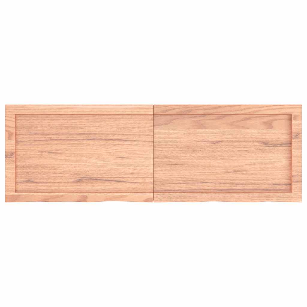 Table Top Light Brown 120x40x(2-4) cm Treated Solid Wood Oak