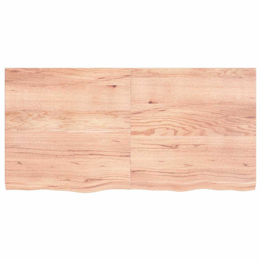 Table Top Light Brown 120x60x(2-4) cm Treated Solid Wood Oak