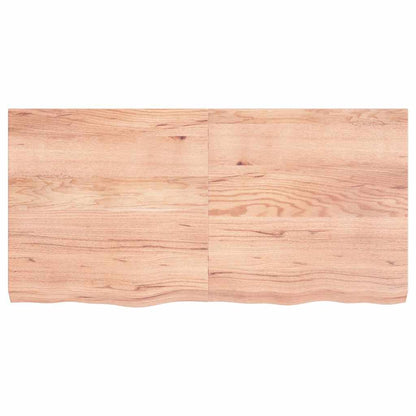 Table Top Light Brown 120x60x(2-6) cm Treated Solid Wood Oak