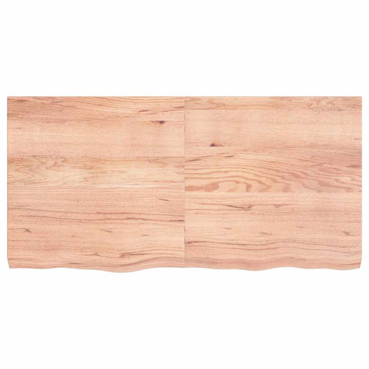 Table Top Light Brown 120x60x(2-6) cm Treated Solid Wood Oak