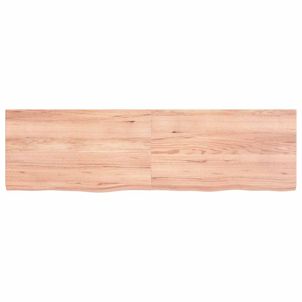 Table Top Light Brown 140x40x(2-4) cm Treated Solid Wood Oak