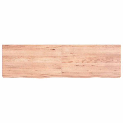 Table Top Light Brown 140x40x(2-4) cm Treated Solid Wood Oak