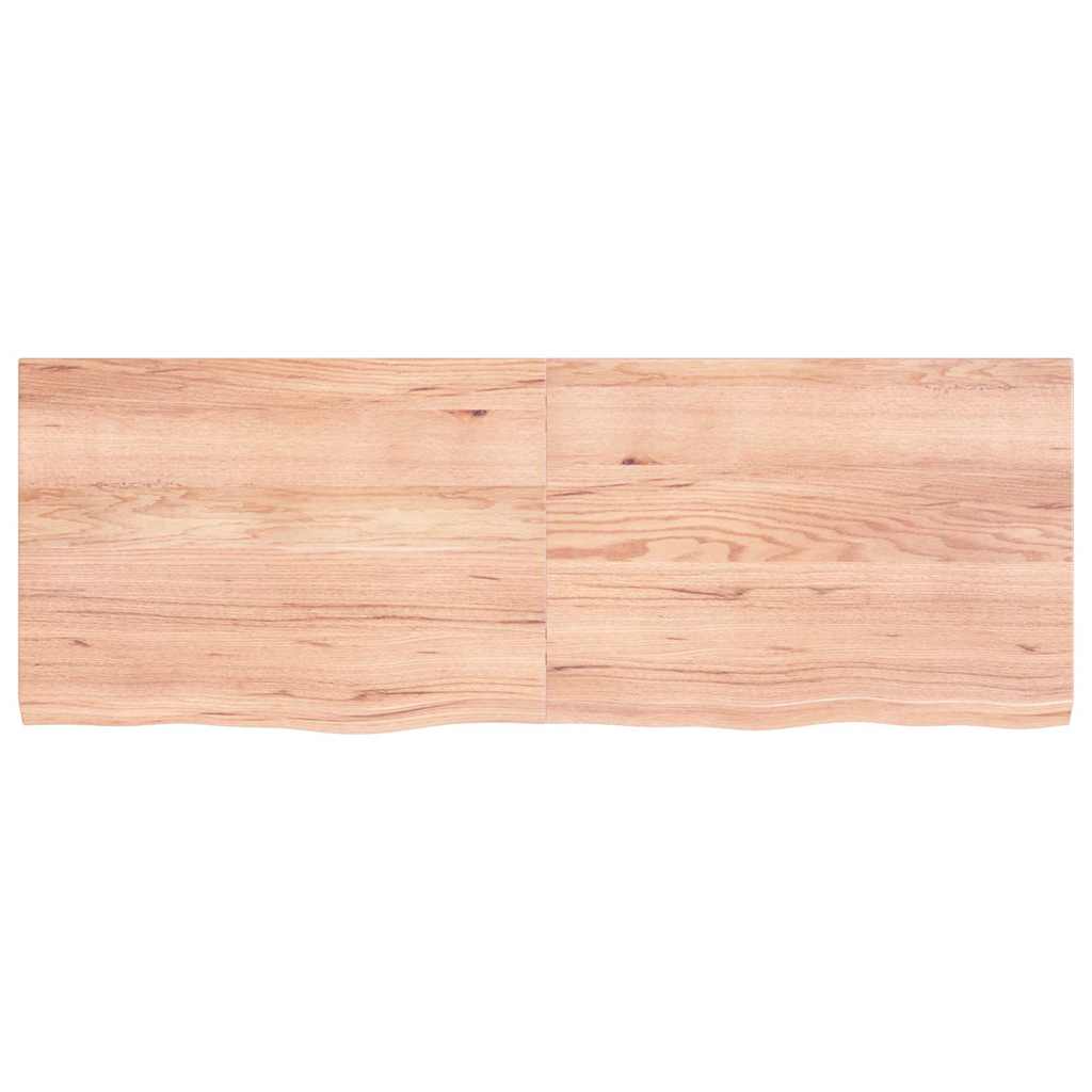 Table Top Light Brown 140x50x(2-4) cm Treated Solid Wood Oak