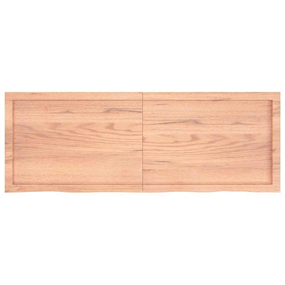 Table Top Light Brown 140x50x(2-6) cm Treated Solid Wood Oak