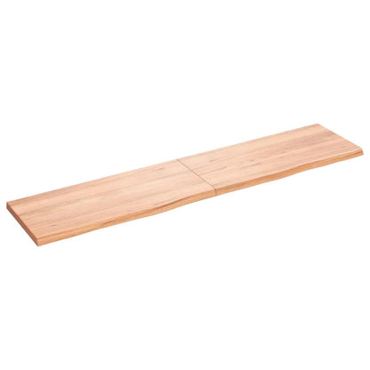 Table Top Light Brown 70.9"x15.7"x(0.8"-1.6") Treated Solid Wood Oak