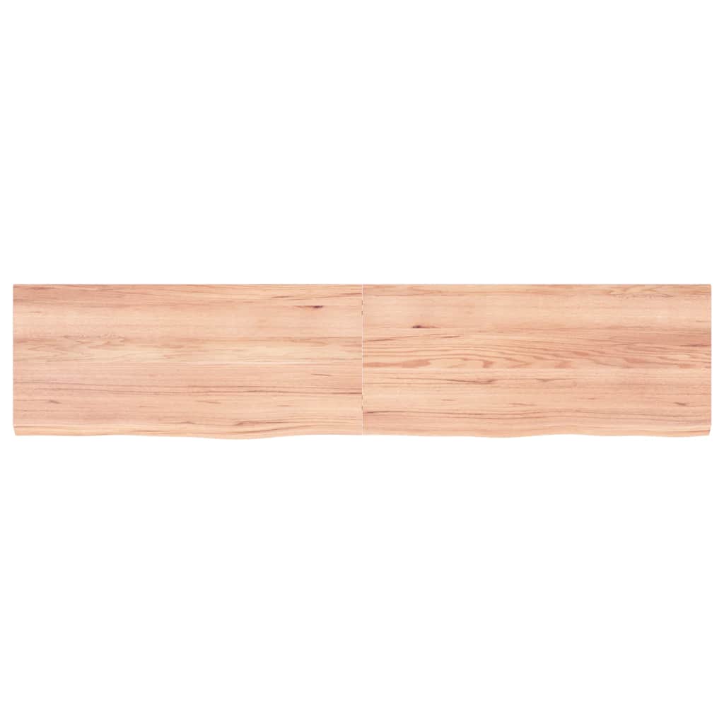 Table Top Light Brown 70.9"x15.7"x(0.8"-1.6") Treated Solid Wood Oak