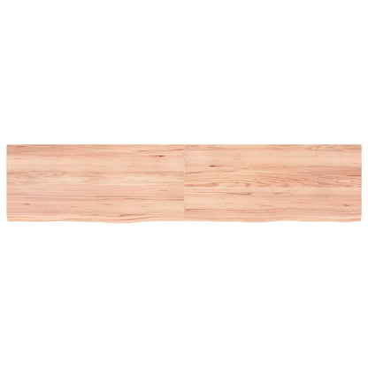Table Top Light Brown 70.9"x15.7"x(0.8"-1.6") Treated Solid Wood Oak