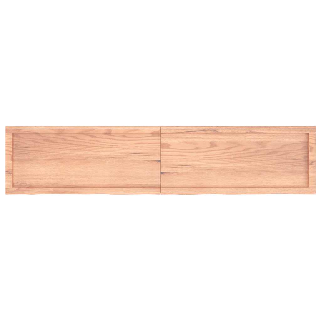 Table Top Light Brown 70.9"x15.7"x(0.8"-1.6") Treated Solid Wood Oak