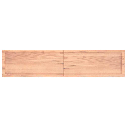 Table Top Light Brown 70.9"x15.7"x(0.8"-1.6") Treated Solid Wood Oak