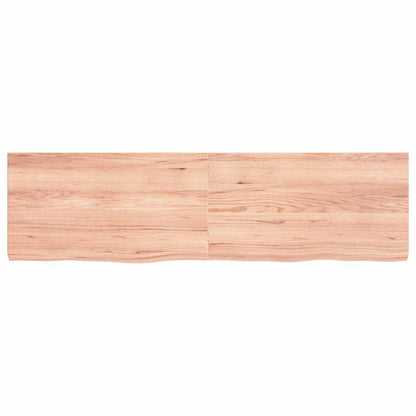 Table Top Light Brown 180x50x(2-6) cm Treated Solid Wood Oak