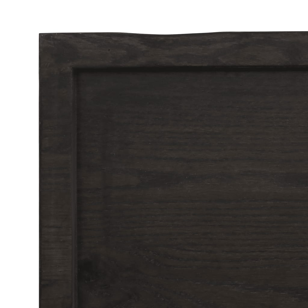 Table Top Dark Brown 80x60x(2-6) cm Treated Solid Wood Oak
