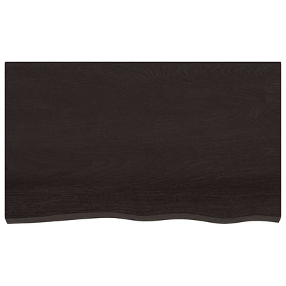 Table Top Dark Brown 100x60x2 cm Treated Solid Wood Oak