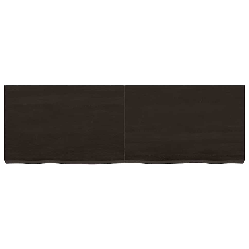 Table Top Dark Brown 120x40x(2-6) cm Treated Solid Wood Oak