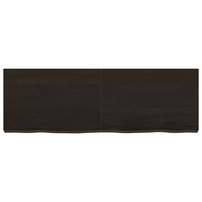 Table Top Dark Brown 120x40x(2-6) cm Treated Solid Wood Oak