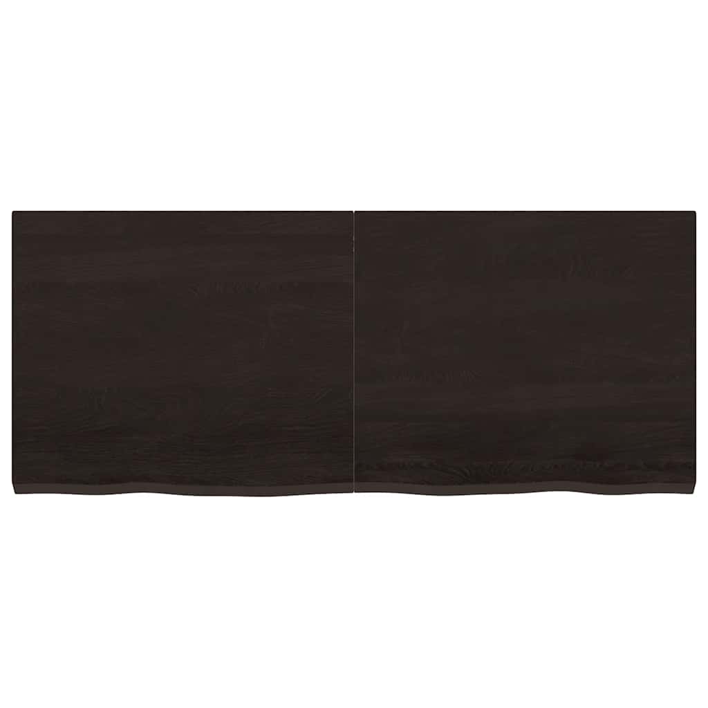 Table Top Dark Brown 120x50x(2-4) cm Treated Solid Wood Oak