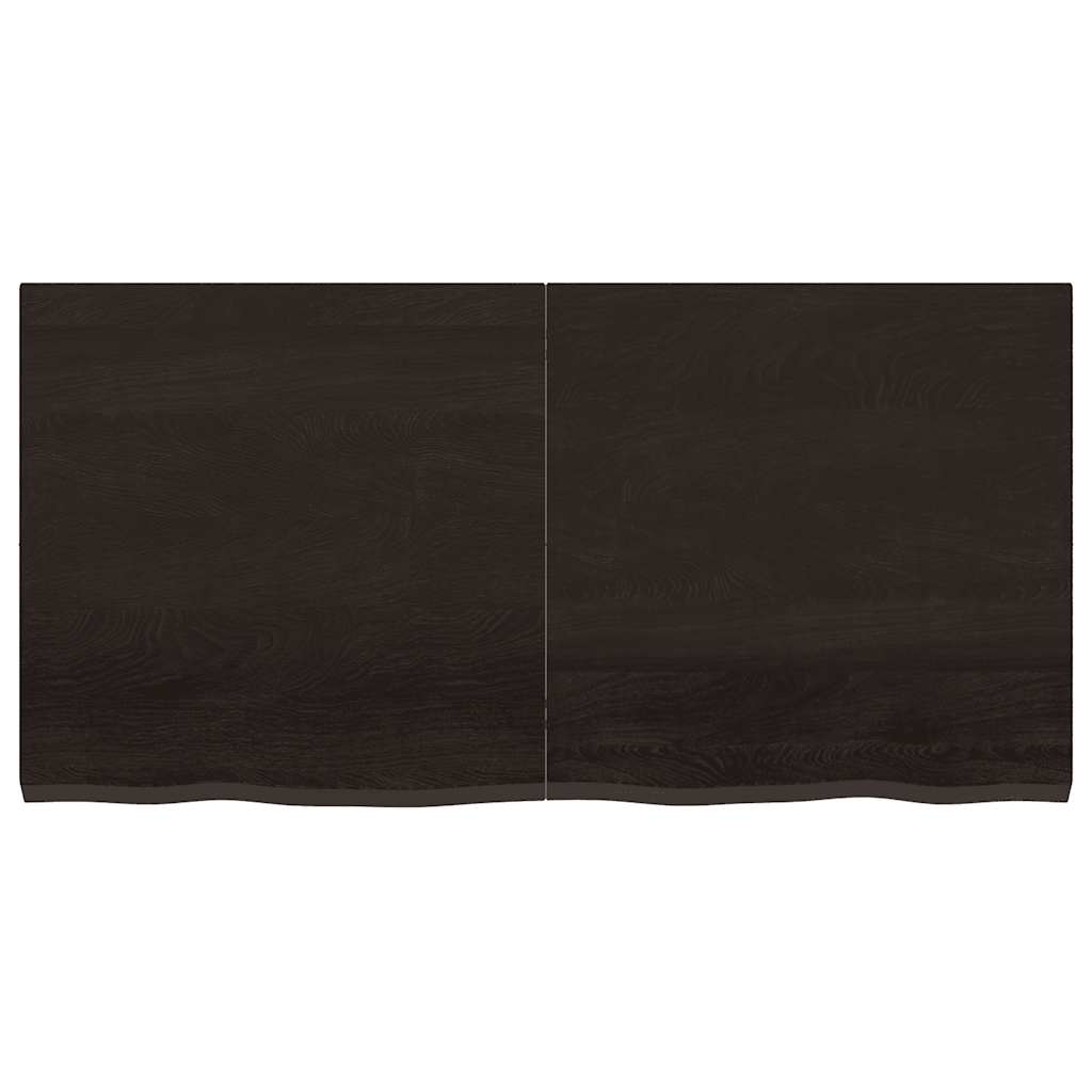 Table Top Dark Brown 120x60x(2-4) cm Treated Solid Wood Oak