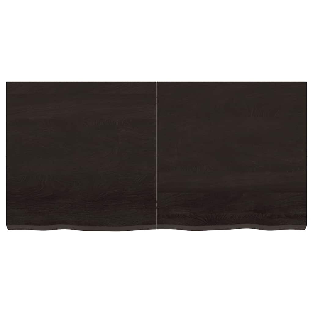 Table Top Dark Brown 120x60x(2-6) cm Treated Solid Wood Oak
