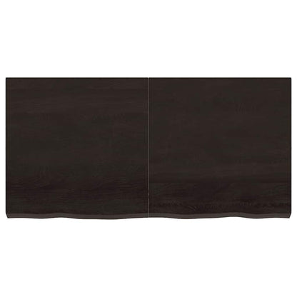 Table Top Dark Brown 120x60x(2-6) cm Treated Solid Wood Oak