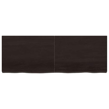 Table Top Dark Brown 140x50x(2-6) cm Treated Solid Wood Oak