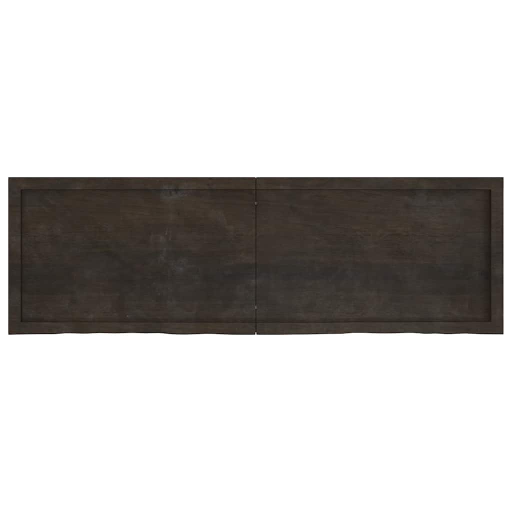 Table Top Dark Brown 160x50x(2-4) cm Treated Solid Wood Oak