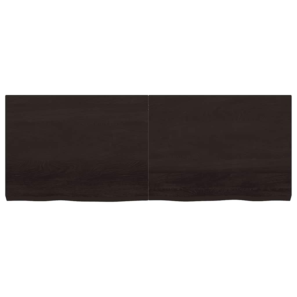 Table Top Dark Brown 160x60x(2-6) cm Treated Solid Wood Oak