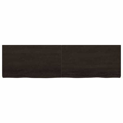 Table Top Dark Brown 180x50x(2-6) cm Treated Solid Wood Oak