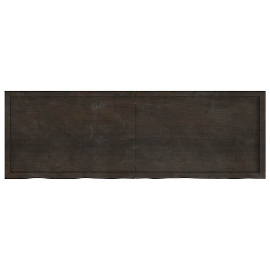 Table Top Dark Brown 180x60x(2-6) cm Treated Solid Wood Oak