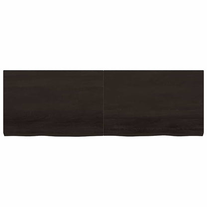 Table Top Dark Brown 180x60x(2-6) cm Treated Solid Wood Oak