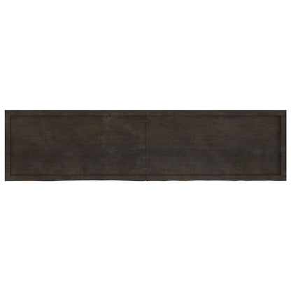 Table Top Dark Brown 200x50x(2-6) cm Treated Solid Wood Oak