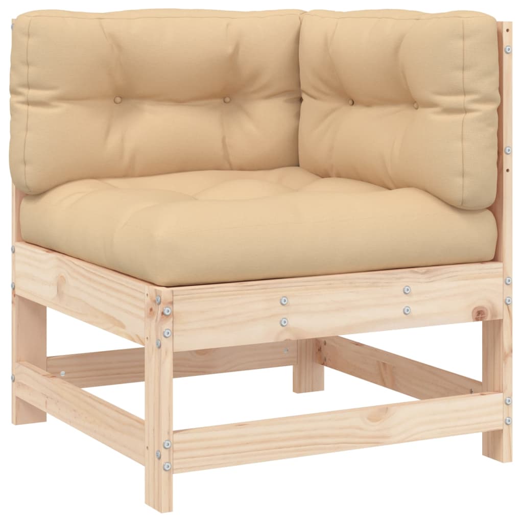 6 Piece Patio Lounge Set with Cushions Solid Wood