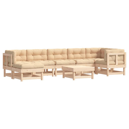 8 Piece Patio Lounge Set with Cushions Solid Wood