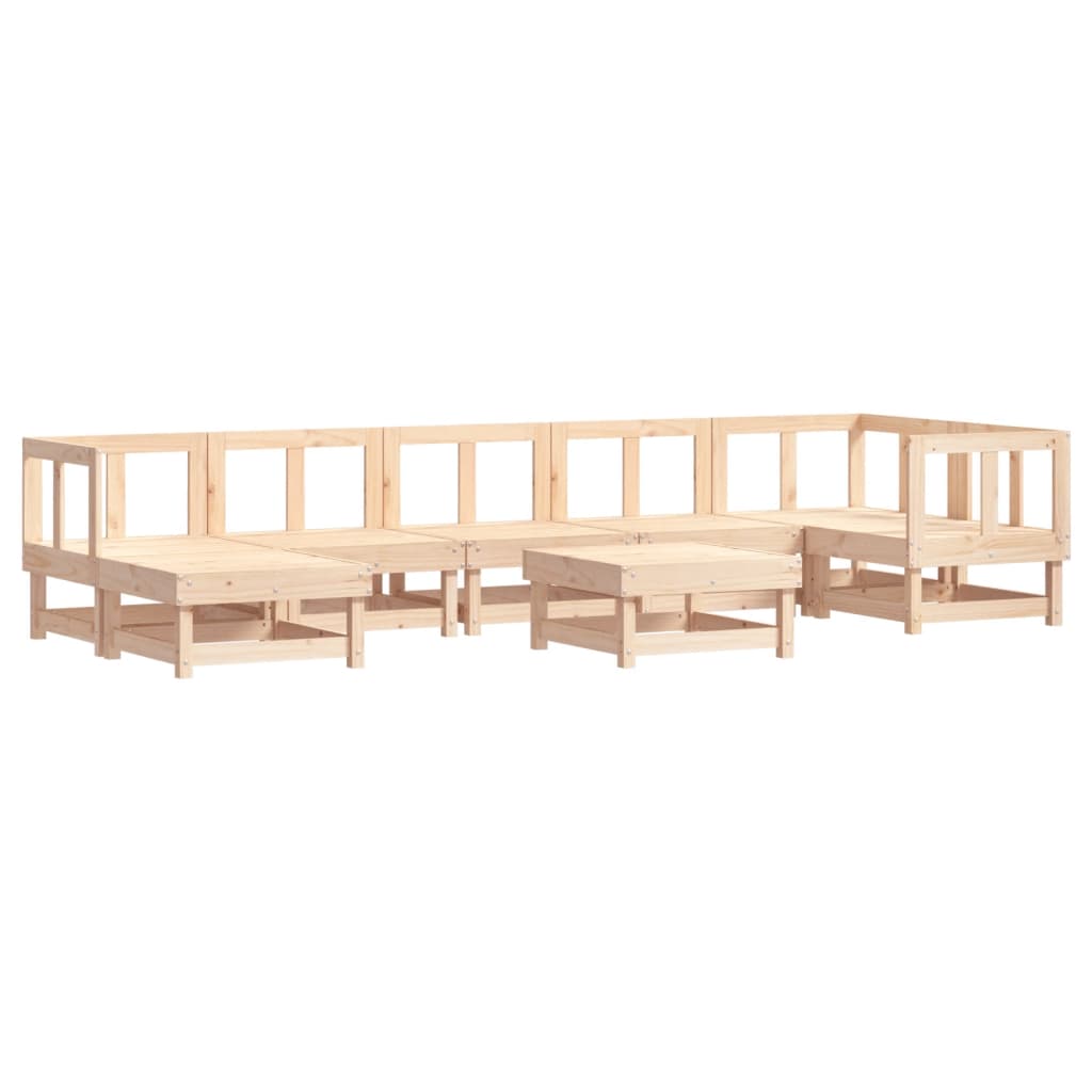 8 Piece Patio Lounge Set with Cushions Solid Wood