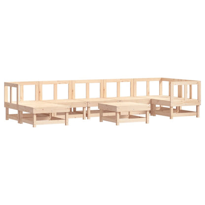 8 Piece Patio Lounge Set with Cushions Solid Wood
