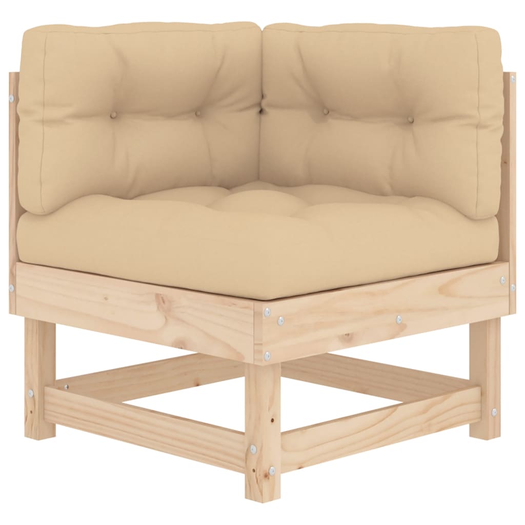 8 Piece Patio Lounge Set with Cushions Solid Wood