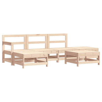 6 Piece Patio Lounge Set with Cushions Solid Wood
